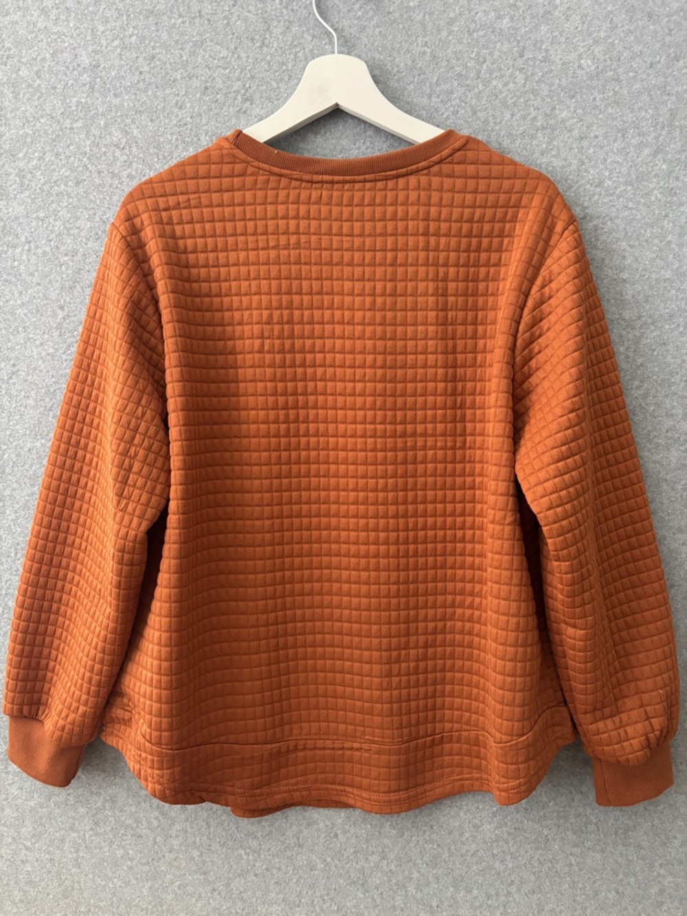 New Cozy Waffle Knit Pullover OXL Rust - Picture 3 of 7